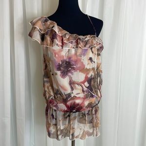 Pastel Rose CHARLOTTE RUSSE Ruffled Blouse, size M